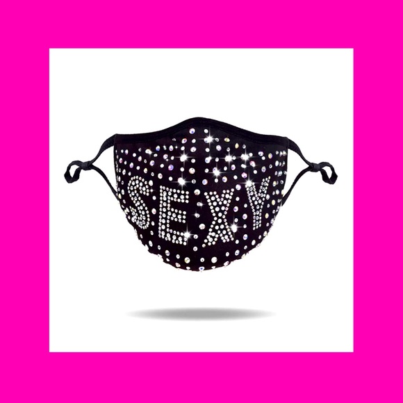😷 Rhinestone *SEXY* Adjustable Face Mask - Picture 2 of 4